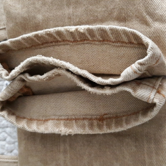 Pilcro Anthropologie 25R Slim Boyfriend Tan Floral Stencil Jeans - Picture 17 of 17